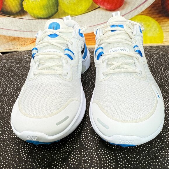 Nike React Miler Mens Running Shoes Size 7 White/Blue/Black - Picture 2 of 9